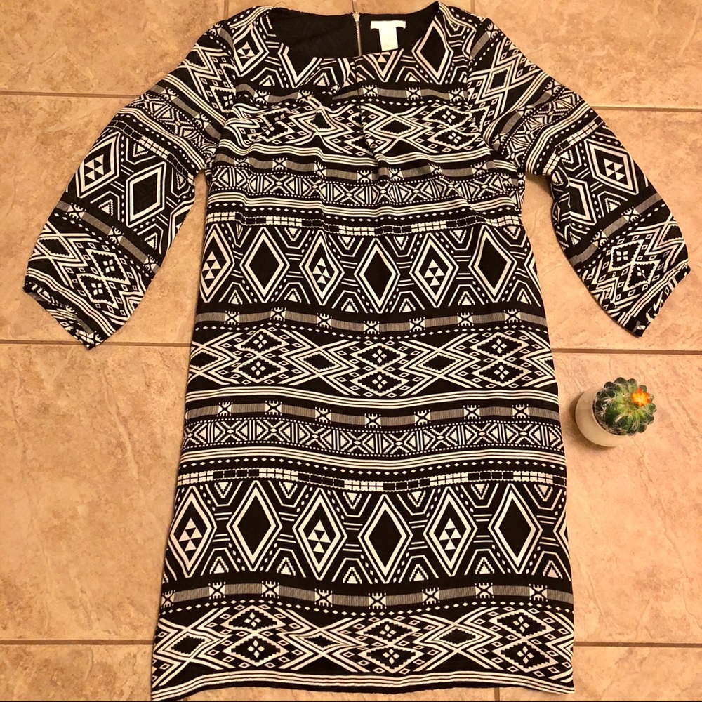 H&M black and white dress